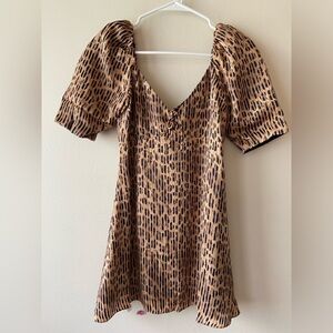 Alice + Olivia Dana Spotted Leopard Mini Dress Size 2